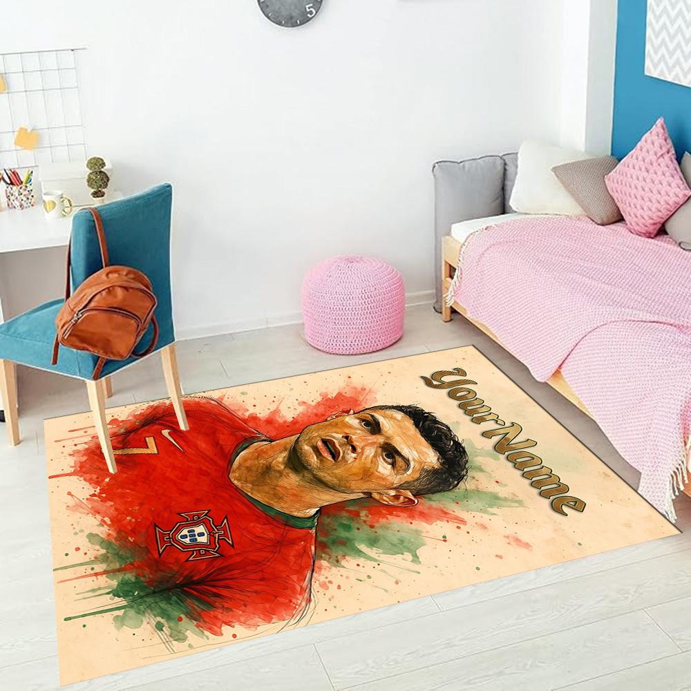 Cristiano Ronaldo (7) Customize your name rug, office chair cushion, home bedroom living room gift.