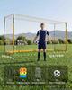 VEVOR Soccer Goal 3.6 x 1.8 m Soccer Net for Backyard Collapsible Base Yellow, Portable & Quick Setup, with Metal Base, Carry Bag, Ground Stakes