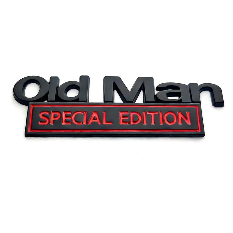NEW Old Man Edition Metal Car Sticker Badges For Car Trunk Door Decoration Badges Old Man Logos Car Decals Motorcycle Decoration