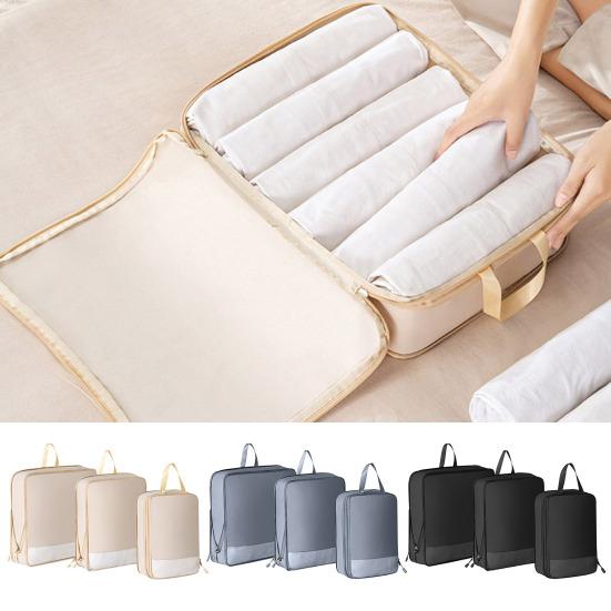 3 шт./4 шт. сумка для хранения, дорожные упаковочные сумки, набор, двойная молния, органайзер для багажа, одежды для деловых поездок, отпуска