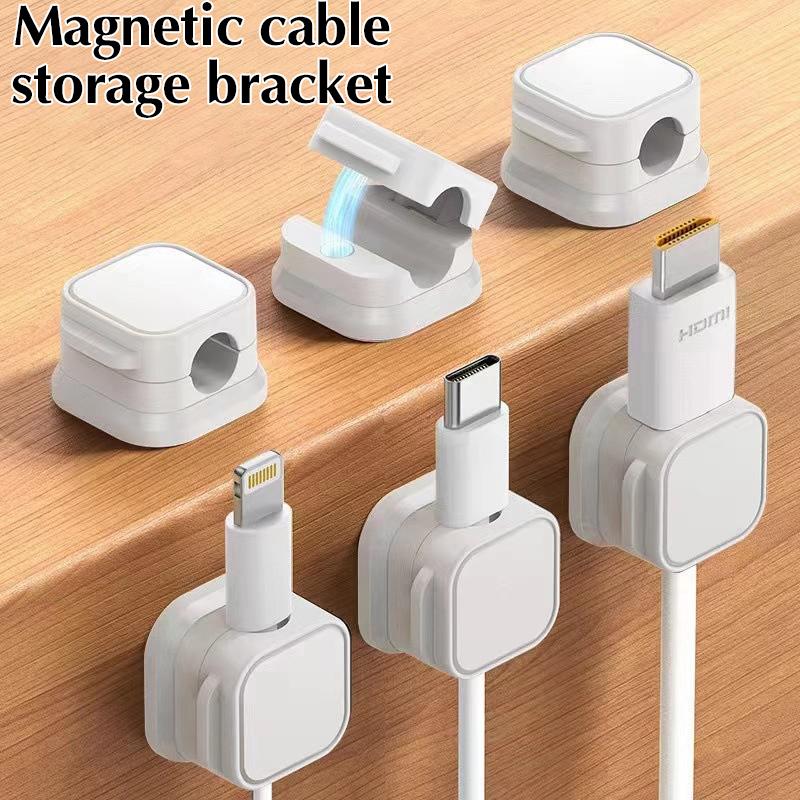 10 шт. Магнитный органайзер для кабелей, самоклеящийся зажим для телефонного кабеля, настольный держатель для шнуров и проводов для организации рабочего стола в офисе