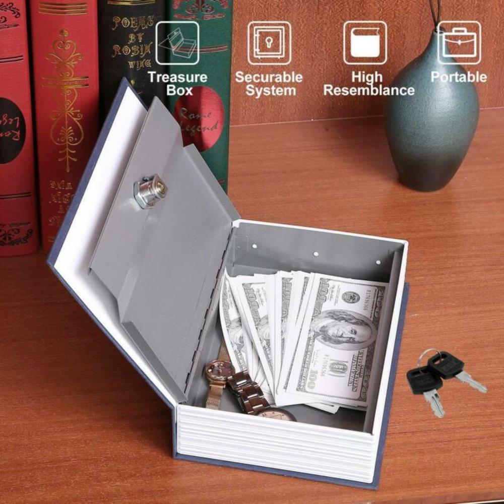 Booksafe Key Box With Lock Metal Box Simulated Book Safe Dictionary Hollow Book Safe Diversion