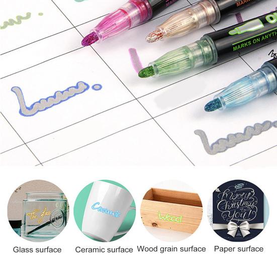 12/24/36 шт., мерцающий контурный маркер, сделай сам, подарочная бирка, поздравительная открытка, художественные проекты, детский рисунок, живопись, каракули, металлическая двойная линия, блестящая жидкость