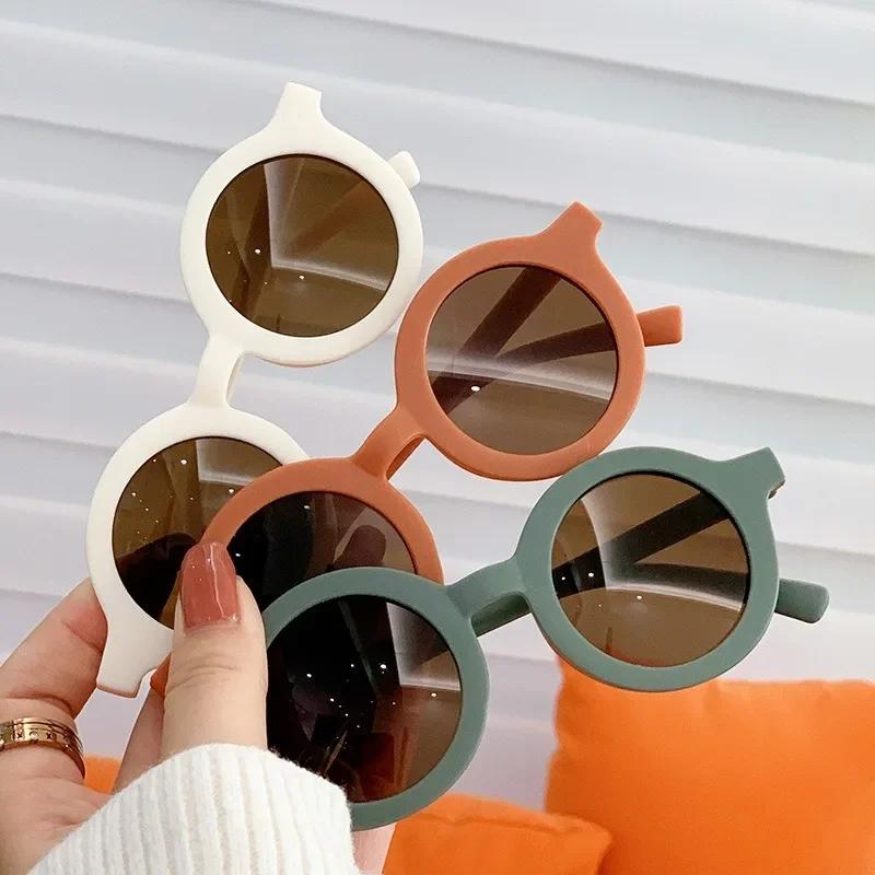 Детские солнцезащитные очки вставной стиль круглая оправа 1-7 лет детские солнцезащитные очки затенение защита от солнца
