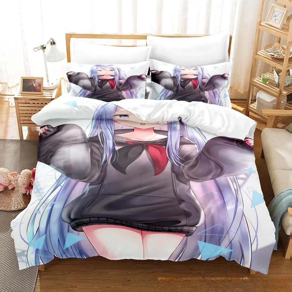 3D-печатный комплект постельного белья с рисунком аниме Kawaii Girls Yoisaki Kanade, комплект из трех предметов для взрослых и детей, комплект постельного белья для спальни, домашний текстиль