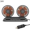 Car Fan Dual Head 2 Speed 5/12/24V 360 Degree Rotatable Electric Car Fan for Sedan