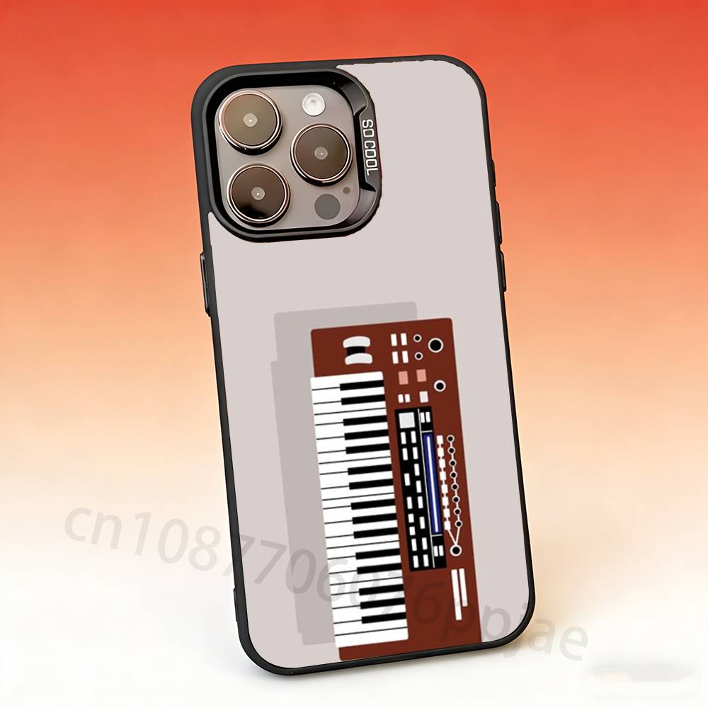 Чехол для телефона с музыкальными инструментами Для iPhone 17,16,15,14,13,12,11,Pro,Max,Plus,Mini, Матовый Ударопрочный Чехол