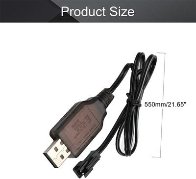 Кабель для зарядки USB SM-2P | Выход 250 мА для радиоуправляемых машин и вертолетов | Совместим с липо-аккумулятором 6 В | Высокое качество, пластик