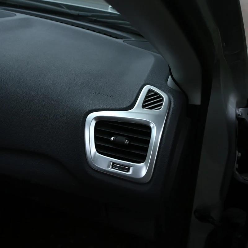 My Good Car Car Chrome Air Vent Protective Cover Air Conditioner Outlet Trim Sticker for Jeep Compass 2017 2018 Accessories