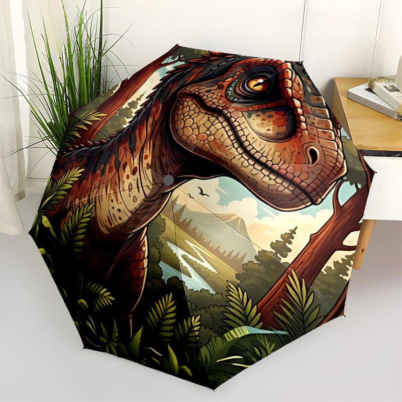 1pc Dinosaur Prehistoric Automatic Open/Close Folding Umbrella - Compact 8-Rib Design, Daily Use, Perfect Gift for Friends & Family yy260327074