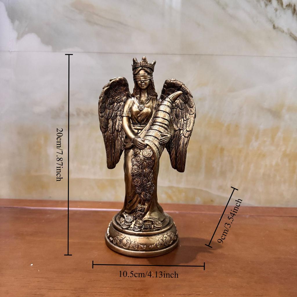 Goddess of Wealth Statue Accent Lakshmi & Fortune Deity Sculpture for Home/Office Blessing Abundance Prosperity Decor Gift