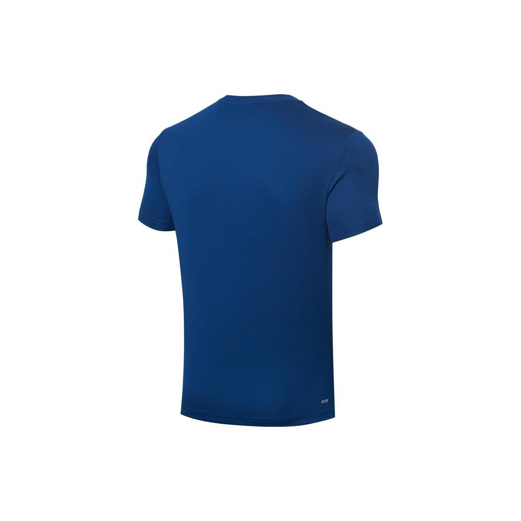 Li Ning Badminton Series Solid Color Round Neck Pullover Short Sleeve T-Shirt Unisex Tops Navy-Blue AHST347-4