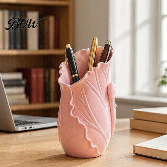 Sustainable Office Stationery Storage Lotus Leaf Pen Holder, Decorative Pencil Modern Environmentally Friendly Desk Organizer for Supplies Makeup