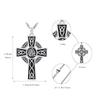 Retro Vintage Titanium Steel Christian Celtic Cross Necklace Vikings Pendant Necklace