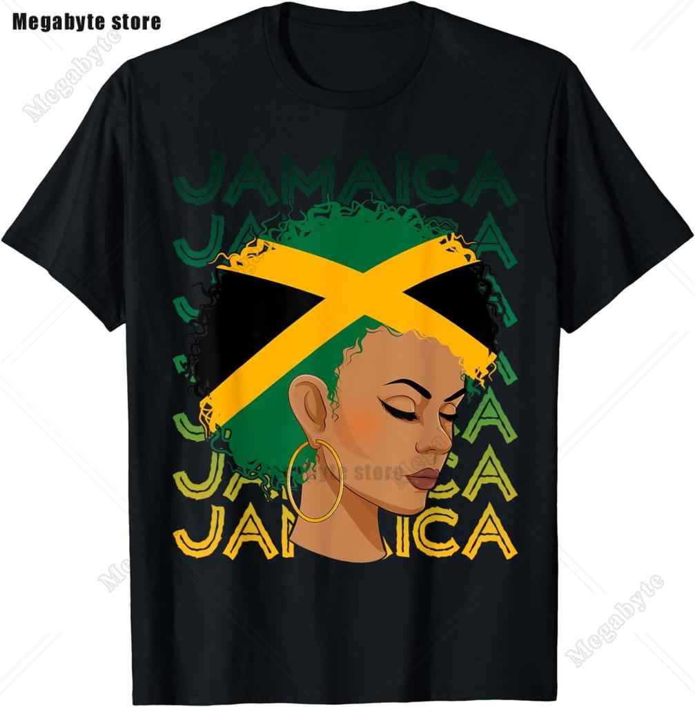 2024 New Rasta Reggae One Love Retro Vintage Sunset Jamaica Vacation Tshirt Womens Round Neck Short Sleeved Top