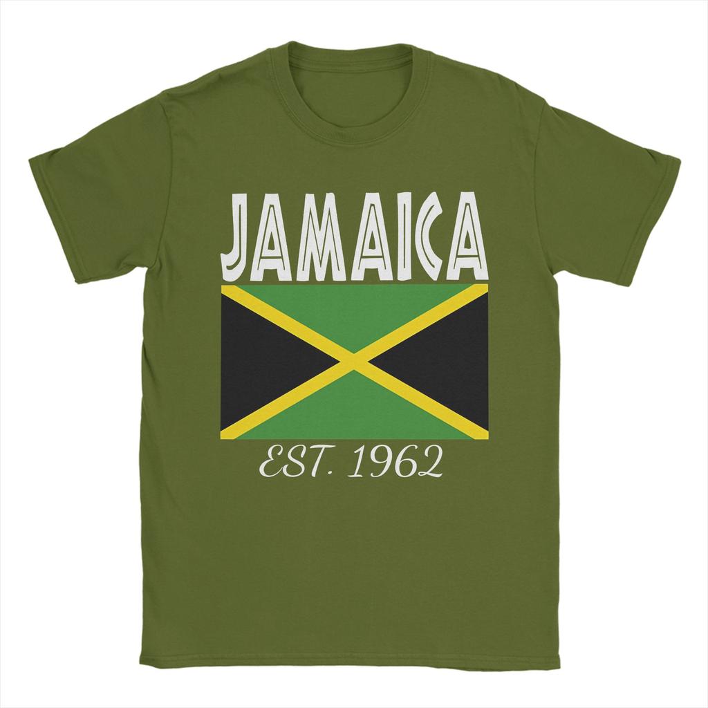 Jamaica EST 1962 Independence Pride Flag of Jamaica TShirt Summer Vintage T Shirts Cotton Tee Shirt For Unisexs Casual Top Tees