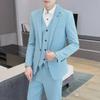Men's Korean Style Slim Three-Piece Business Suit for Teens and Casual Wear
