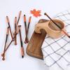 2Pcs Coffee Stirrers Reusable Beverage Mixer with Round Ends Fine Workmanship Natural Wood Stirring Rod for Cocktails