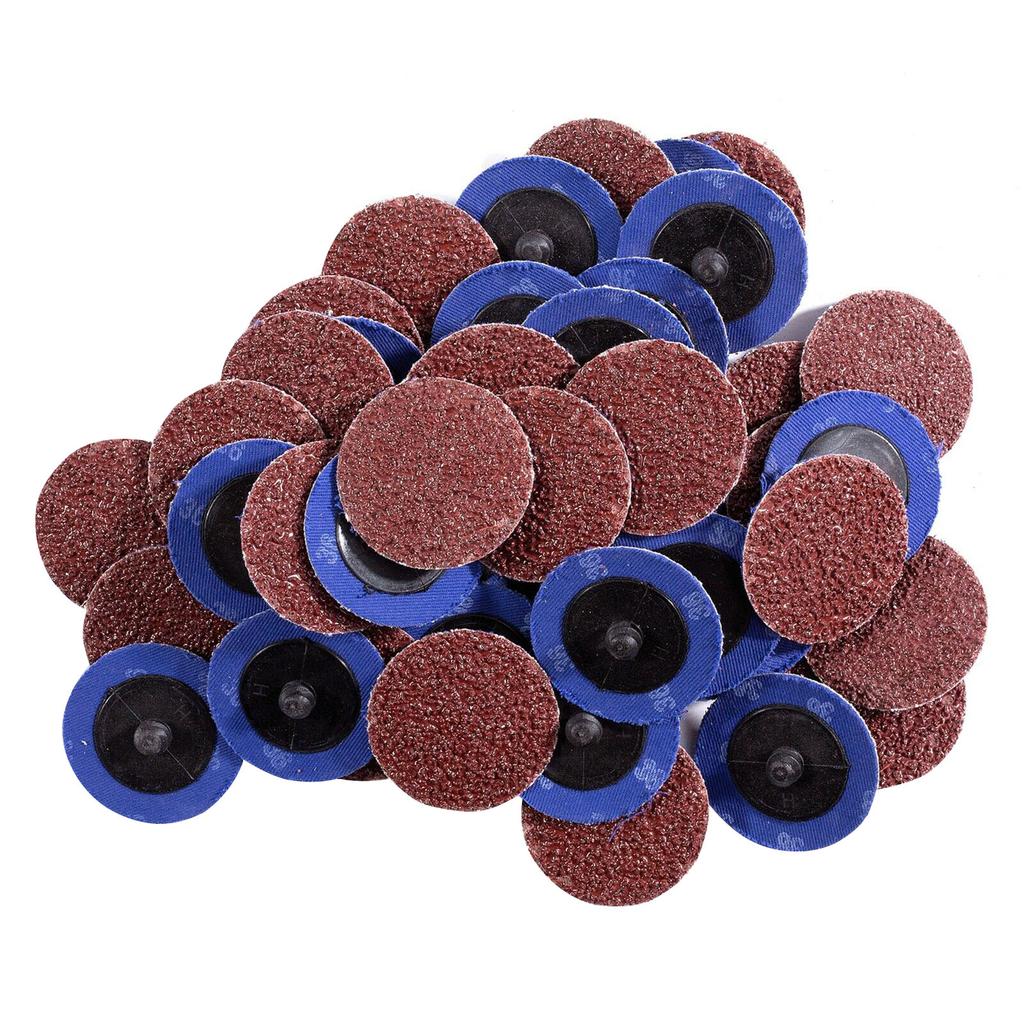 50Pcs 2in Sanding Grinding Discs 36 Grit Aluminum Oxide Die Grinder Roll Lock Disc Rust Paint