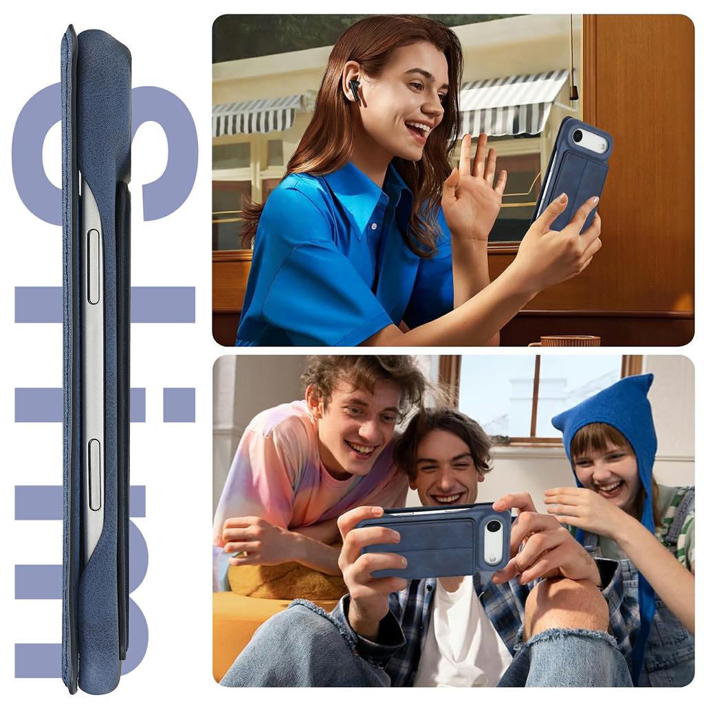 LC.IMEEKE For iPhone 17 Air Case Card Holder Stand Leather Phone Cover