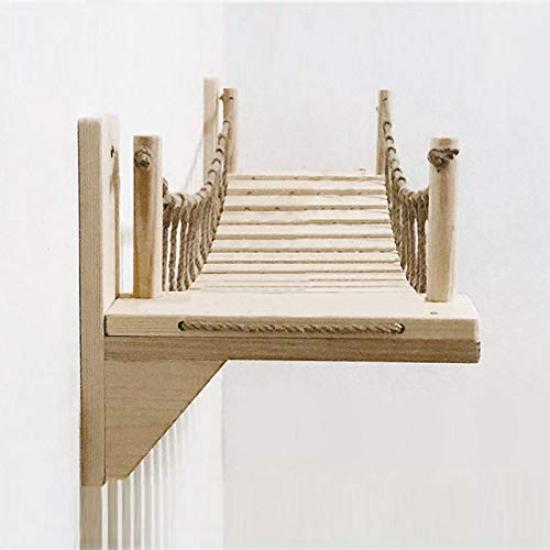 Деревянный кошачий комплекс Umora с подвесным мостиком для игр, снятия стресса, легкой сборки, кроватью, зоной, гамаком, облегчением, упражнениями, (140см)