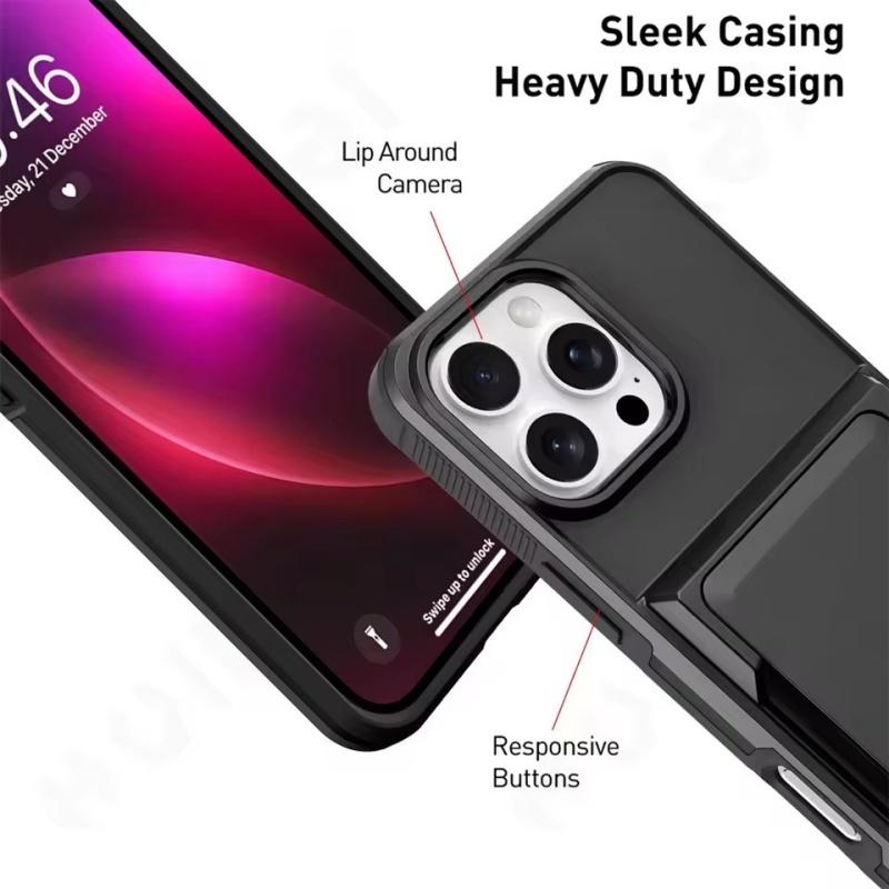 Чехол для iPhone 16 15 14 13 12 11 Pro Max Plus, кошелек, держатель для кредитных карт, слот для удостоверения личности, прочный защитный противоударный чехол