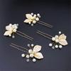 Party Hair Ornament Crystal Hairpins Bridal Hair Accessories Pearl Leaf Hair Clips Hair Jewelry
