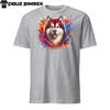 Colorful Alaskan Malamute Dog Short-Sleeve Unisex T-Shirt - Vibrant Design
