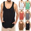 Mens Cable Knit Gym Muscle Shirts Knitwear Tee Jumper Solid Color Tank Tops