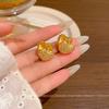 Simple Hollow Metal Love Ear Buckle Femininity Advanced Sense Cold Wind Internet Celebrity Earrings Small Personality Ear Jewelry