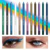 Набор водостойких карандашей для глаз 24H, 12 цветов, блестки и матовые карандаши двойного назначения для глаз и тени, набор неразмазывающихся стойких цветных подводок для глаз