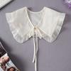 Fashion Scarf Fake Collar Shirt Women Detachable Collar Lace Neckline Women False Collar Tie White Faux Col Clothes Accessories