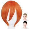 CaseEden Cosplay Wig, Premium, Smooth, Short, Heat-Resistant, Dark Orange (WIG6183)