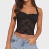 Hollow Lace Y2K Crop Top - Women's Sexy Outing Vest