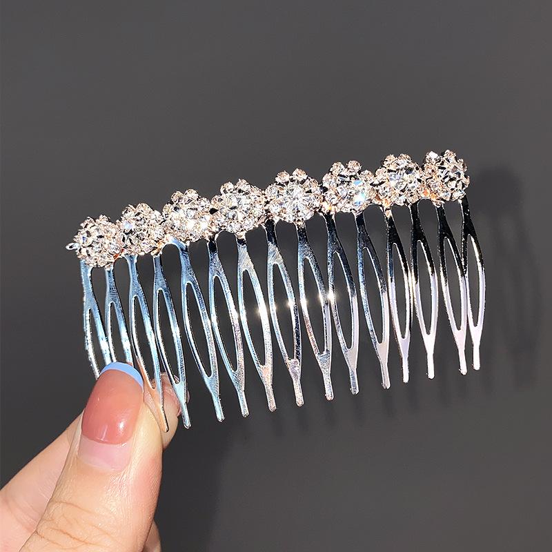 Нескользящий гребень для волос с кристаллами и жемчугом - Элегантный летний головной убор для женщин