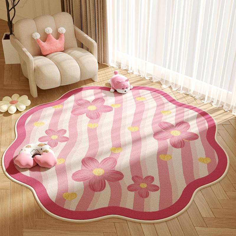 Cute Cartoon Bedroom Decor Pink Carpet Irregular Shapes Carpets for Living Room Fluffy Soft Children Floor Mat Thicken Plush Rug