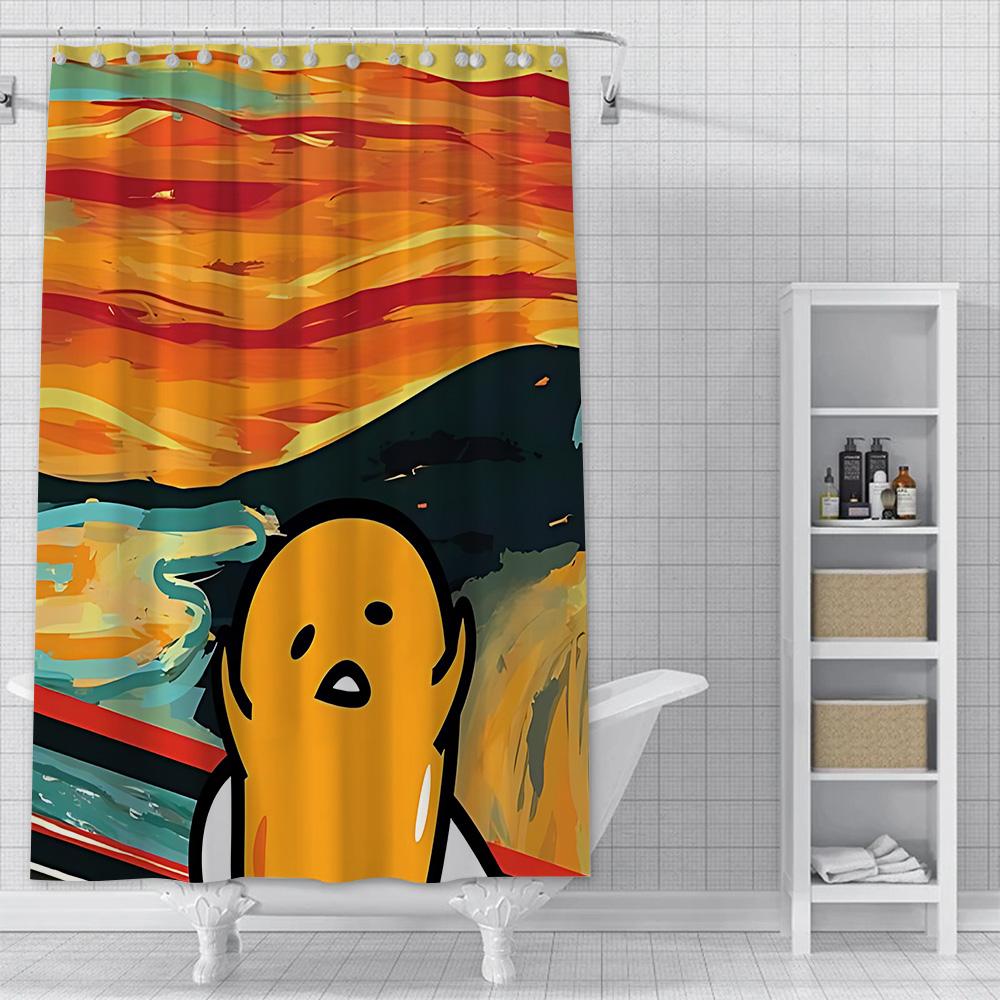 Cartoon G-Gudetama Shower Curtain Waterproof Polyester Fabric Paint Colorful Bath Curtains Home Bathroom Decor Curtain With Hook