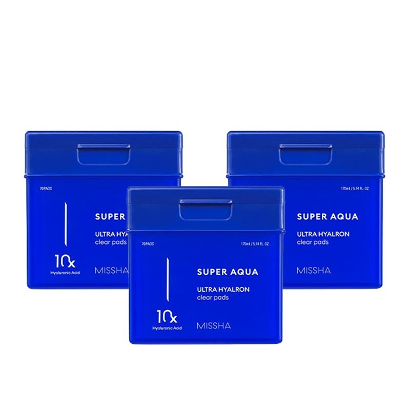 MISSHA Прозрачные подушечки Super Aqua Ultra Hyalon 170 мл/70 листов (3 варианта)