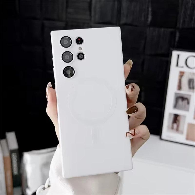 Роскошный матовый магнитный чехол для Samsung S25 S24 S23 S22 Ultra S21 S20 Plus Capa для Samsung Note 20 Ultra Magsafe Phone Cover