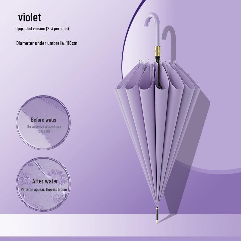 Водонепроницаемый автоматический зонт большого размера с 16 спицами и изогнутой ручкой для мужчин и женщин