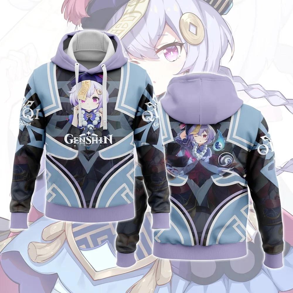 Худи для косплея Genshin Impact с 3D-принтом, мужские и женские, повседневные, модные, оверсайз, толстовки, худи, мужские пуловеры, спортивный костюм