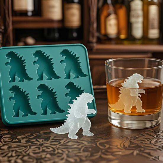 Yousheng Форма для льда Силиконовая Форма для льда в форме динозавра Антипригарная Пищевой класс Безопасна для духовки Форма для льда Кухонный гаджет
