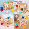 Wooden Shape Animal Color Blocks For Kids Diy Assembly Educational For Cognitive