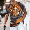 Уличная футболка с 3D животным, мужские футболки с 3D принтом, забавные мужские повседневные топы в стиле хип-хоп с круглым вырезом и короткими рукавами