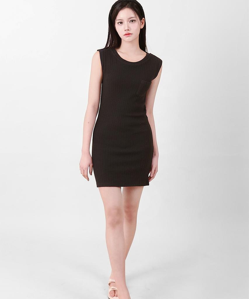Kathrin Simple Sleeveless Mini Dress Black