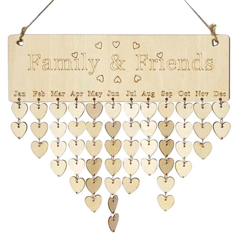 Wooden Holiday & Birthday Calendar Hanging Tags