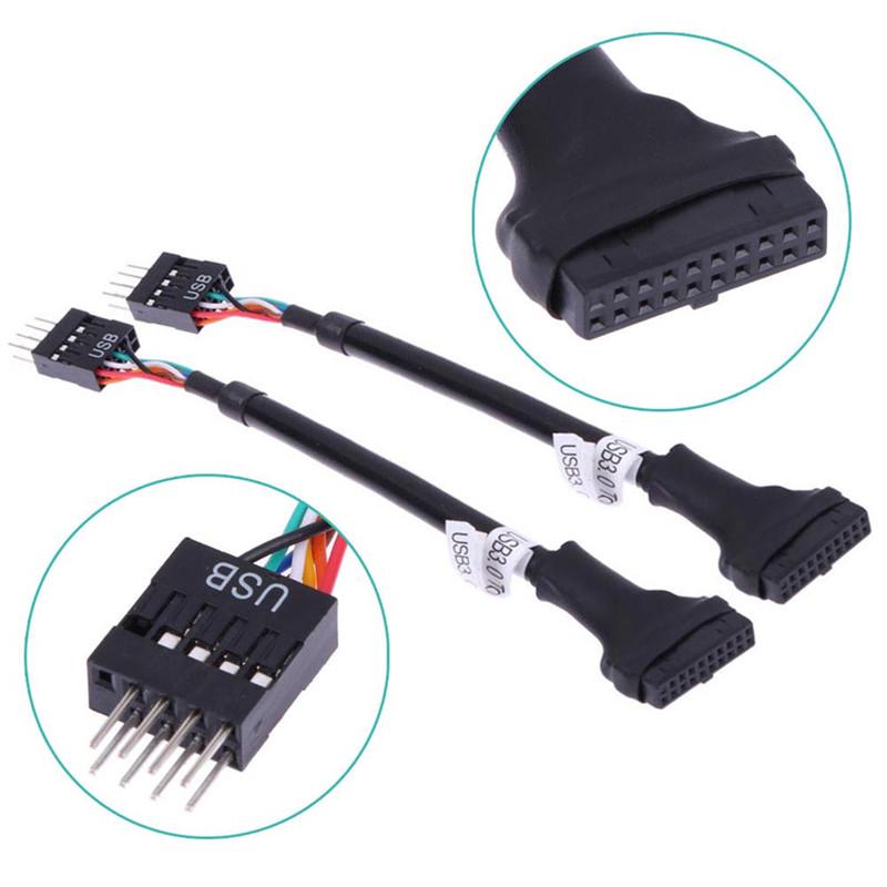 Usb 3.0 20-Pin Male To Usb 2.0 9-Pin Motherboard Header Female Adapter Cable