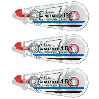 Лента для коррекции карандашом Tombow 5 мм MONO Mono Air адгезия одноразового использования 10 м 3 шт. (легкое прикосновение/высокая лента) КПБ-325 (CT-CA5×3)
