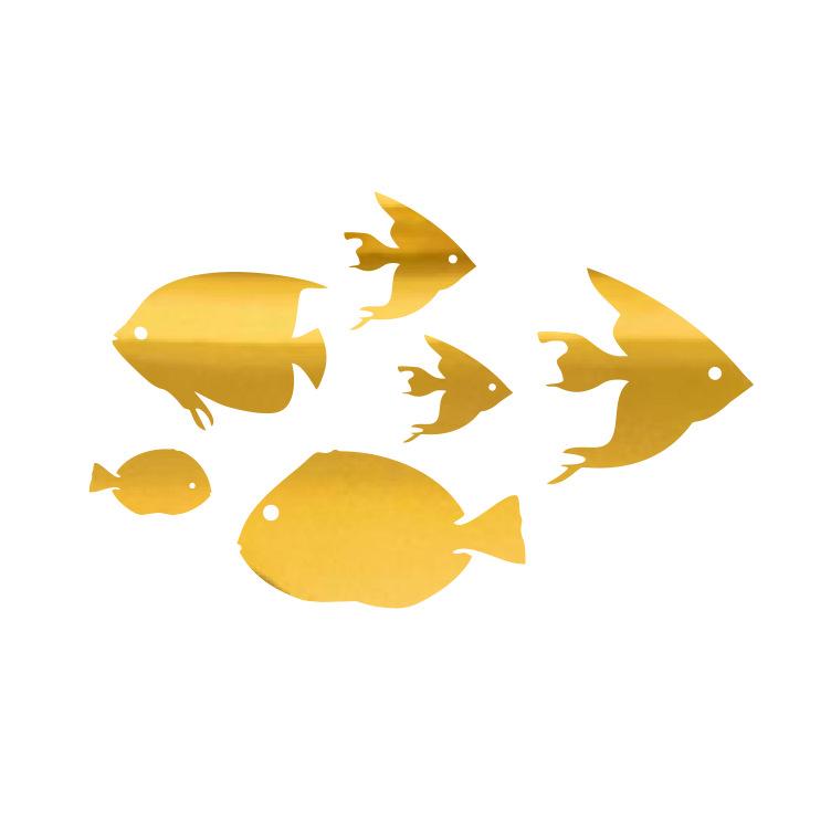 Рыбка-пузырь Океан Наклейка на стену Зеркало акриловое 3D Настенное искусство для детской комнаты и детского сада Самоклеящийся Съемный Декор