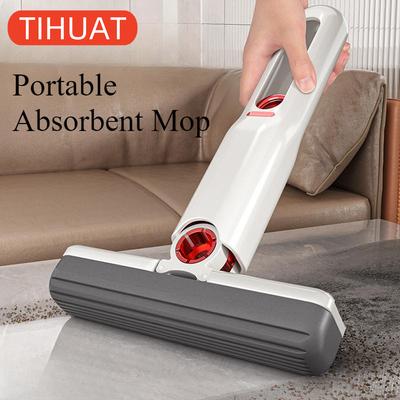 Мощная мини-швабра со сжатым воздухом, складная домашняя швабра с губкой, самосжимающиеся швабры для мытья пола, стола, окна, инструменты для чистки автомобиля